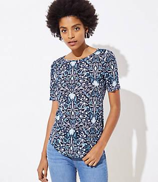 Loft Iris Linen Ballet Neck Tee