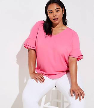 Loft Plus Tiered Bell Cuff Top