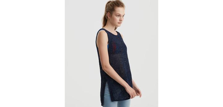 Loft Julia Open Stitch Crewneck Sweater