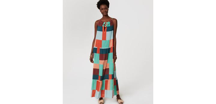 Loft Beach Squared Halter Maxi Dress