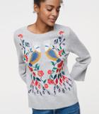 Loft Peacock Embroidered Sweater