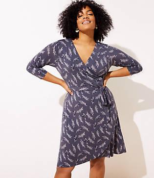 Loft Plus Leafy Wrap Dress