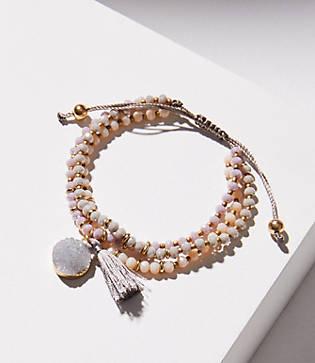 Loft Beaded Stone Slider Bracelet