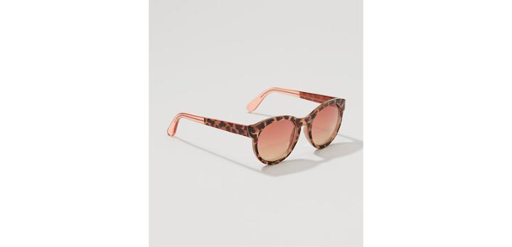 Loft Cheetah Print Round Sunglasses