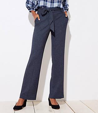 Loft Trousers In Speckled Tie Waist In Julie Fit