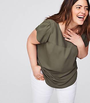 Loft Plus Petal Sleeve Top