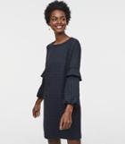 Loft Plaid Flounce Sleeve Dress