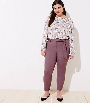 Loft Plus Slim Tie Waist Pencil Pants