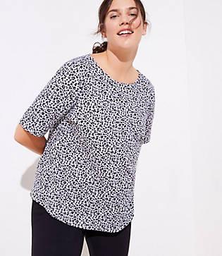 Loft Plus Leopard Print Vintage Soft Shirttail Tee