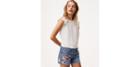 Loft Floral Embroidered Cut Off Shorts