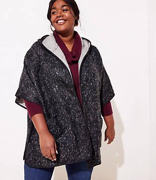Loft Plus Textured Hooded Poncho