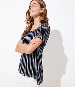 Loft Striped Soft Hi-lo Tee