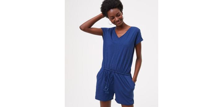Loft Beach Drawstring V-neck Romper