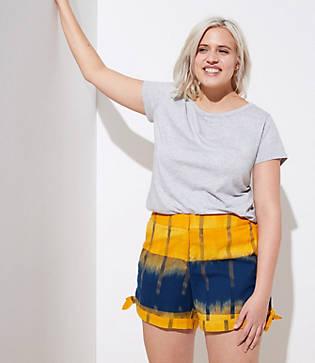 Loft Plus Ikat Tie Cuff Shorts
