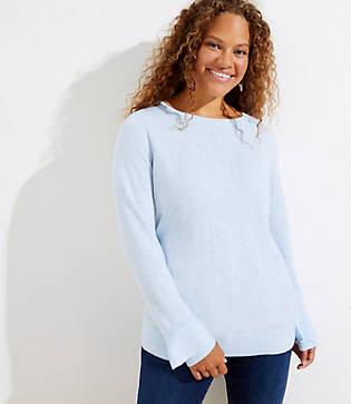 Loft Plus Luxe Knit Ruffle Cuff Sweater