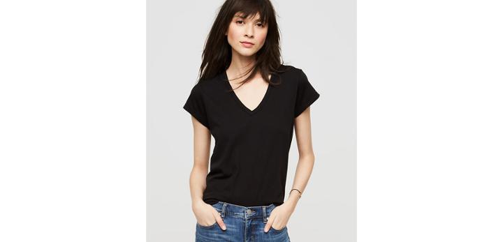Loft Lou & Grey Softserve Cotton V-neck Tee