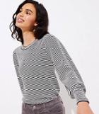 Loft Striped Puff Sleeve Sweater