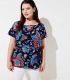 Loft Plus Butterfly Garden Pleat Back Clean Tee