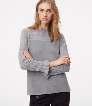 Loft Ruffled Pointelle Sweater