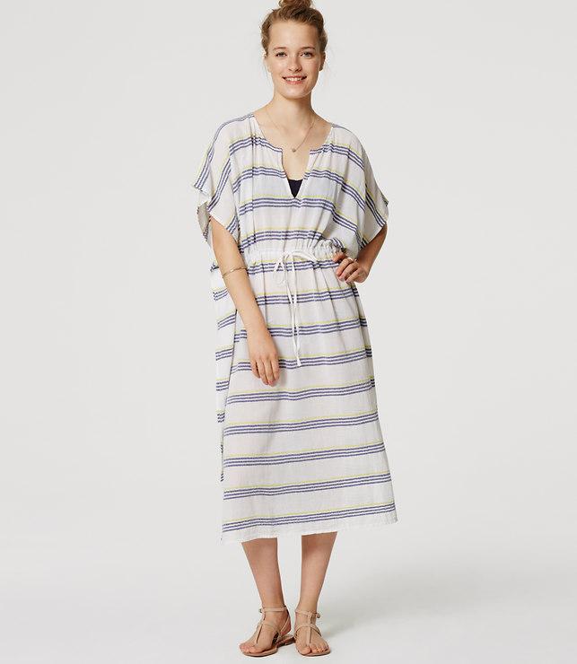 Loft Beach Striped Caftan Dress
