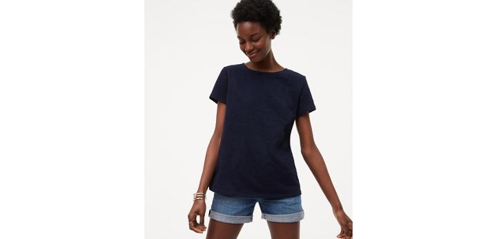 Loft Lace Up Back Vintage Soft Tee