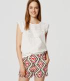 Loft Ikat Embroidered Riviera Shorts With 3 1/2 Inseam