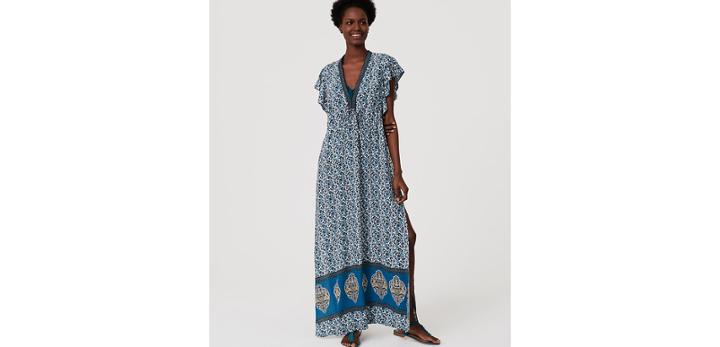 Loft Beach Floral Medallion Maxi Dress
