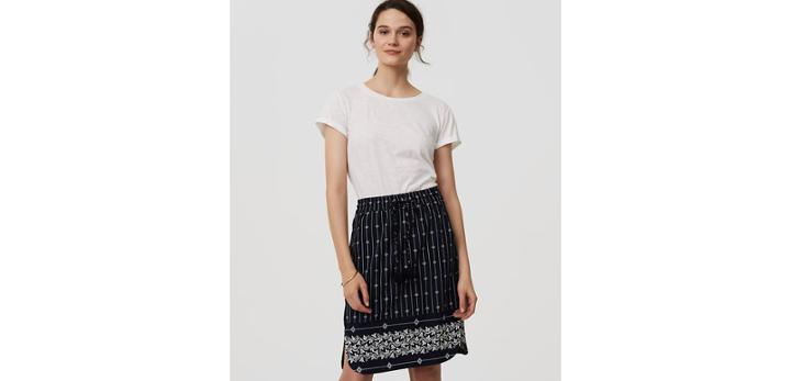 Loft Diamante Drawstring Pencil Skirt