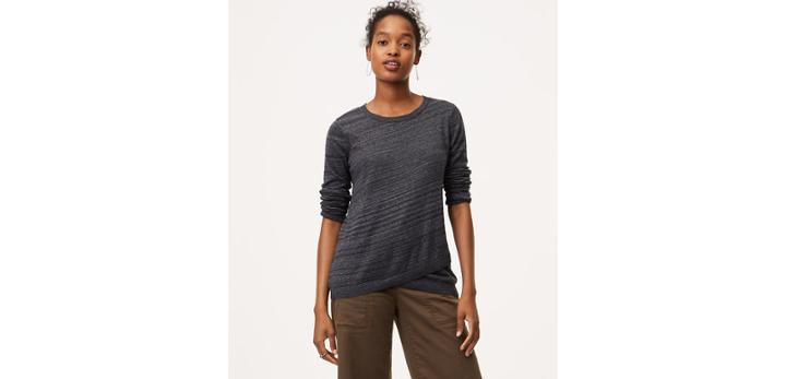 Loft Spacedye Crossover Hem Sweater