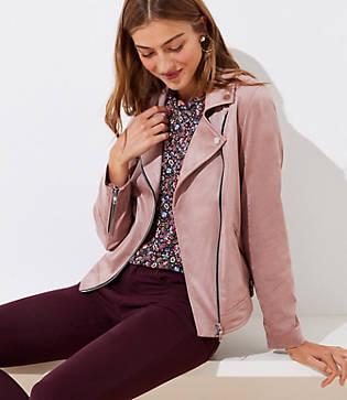 Loft Faux Suede Moto Jacket