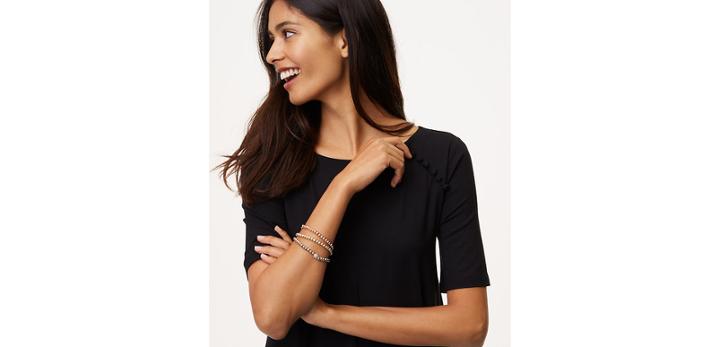 Loft Metallic Beaded Stretch Bracelet Set