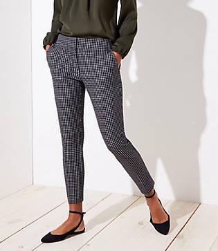Loft Skinny Button Plaid Pants In Julie Fit