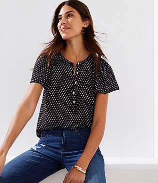 Loft Mini Bloom Flutter Henley Top