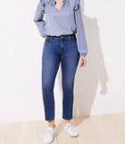 Loft Curvy Slim Pocket Straight Leg Jeans In Dark Classic Indigo Wash
