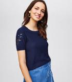 Loft Lacy Textural Sweater Tee