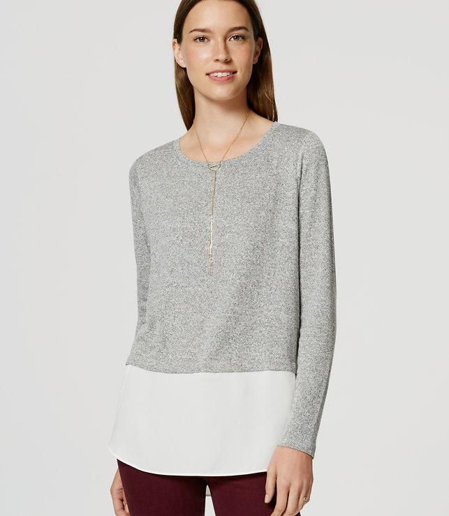 Loft Back Button Two In One Sweater