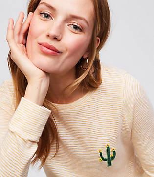 Loft Cactus Tie Hem Tee