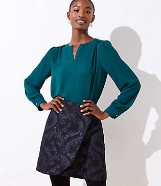 Loft Vine Jacquard Wrap Skirt