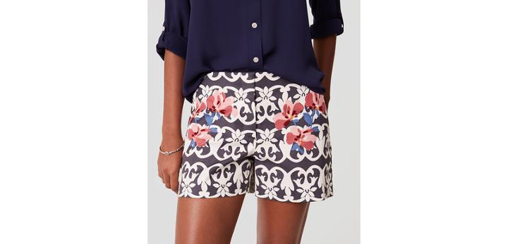 Loft Vineyard Stripe Riviera Shorts With 4 Inch Inseam
