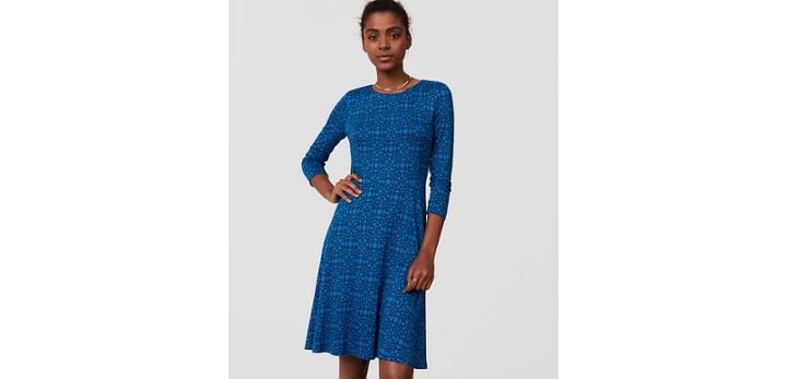 Loft Filigree Flare Dress