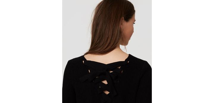 Loft Lace Up Back Sweater