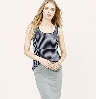 Loft Striped Mixed Media Tank