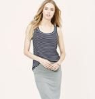 Loft Striped Mixed Media Tank