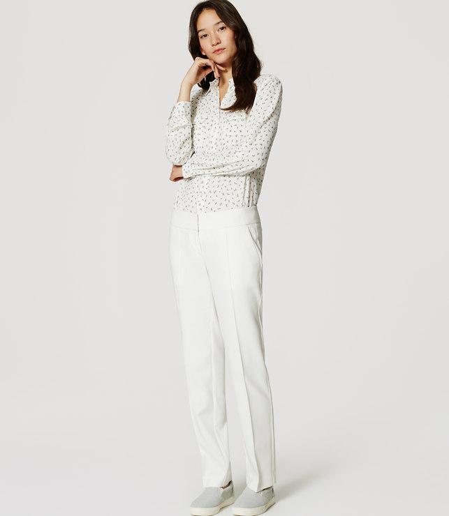 Loft Pintucked Straight Leg Pants In Marisa Fit