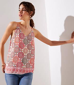 Loft Medallion Bar Back Strappy Cami