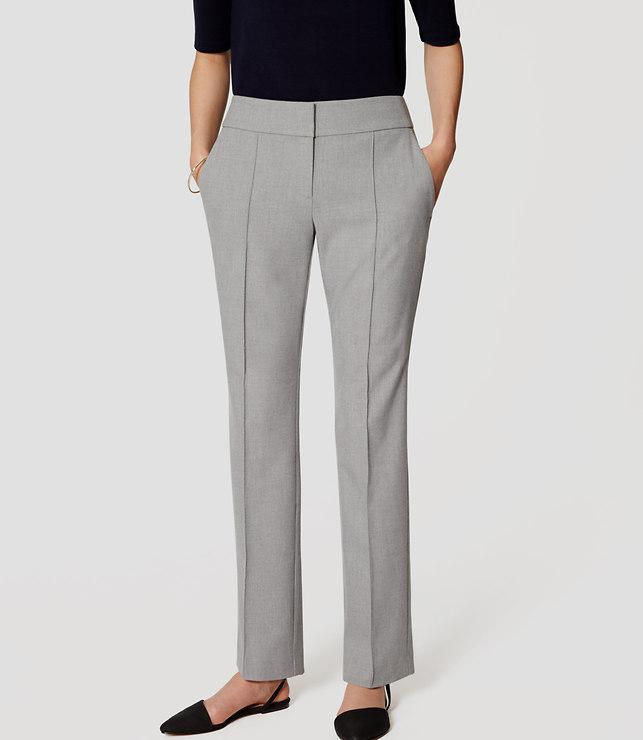 Loft Bi-stretch Pintucked Straight Leg Pants In Julie Fit