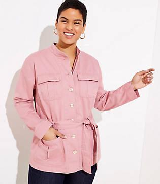 Loft Plus Tie Waist Utility Jacket