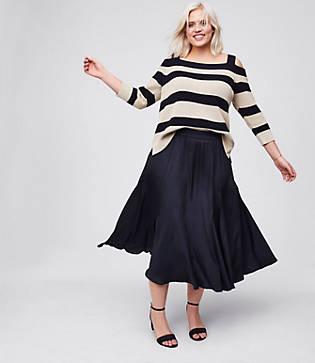 Loft Plus Midi Flare Skirt