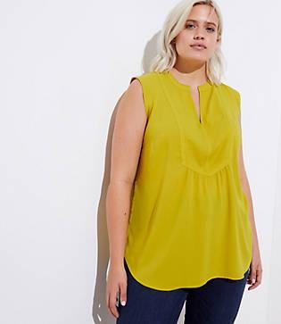 Loft Plus Split Neck Shell