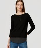 Loft Dotted Mixed Media Shirttail Sweater